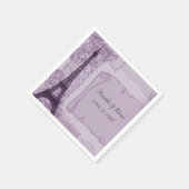 Serviette En Papier Papier Mariage violet parisien (Coin)