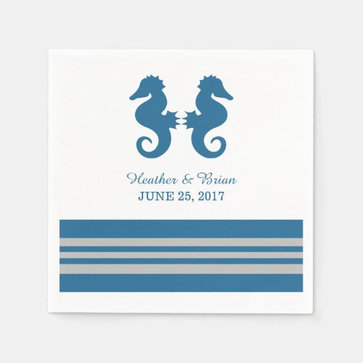 Serviette En Papier Papier marin bleu gris marine (Devant)