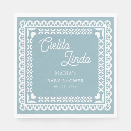 Serviette En Papier Papier mexicain Picado Cielito Lindo Baby shower (Devant)