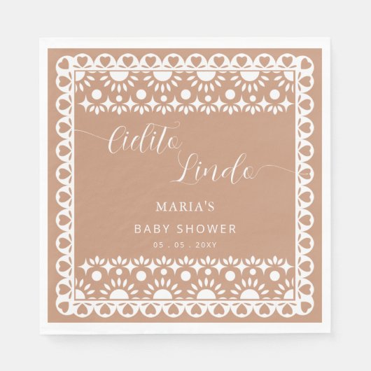 Serviette En Papier Papier mexicain PicadoCielito Lindo Baby shower (Devant)