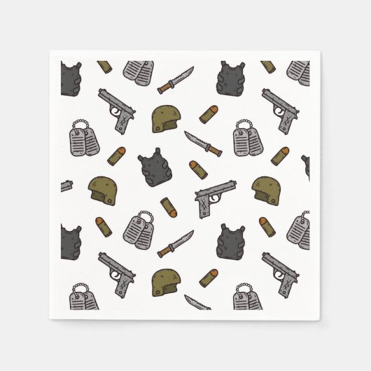 Serviette En Papier Papier Militaire (Devant)