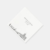 Serviette En Papier Papier minimaliste Mariage Akron (Coin)