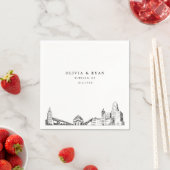 Serviette En Papier Papier minimaliste Mariage Buffalo (En situation)