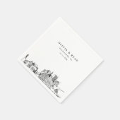 Serviette En Papier Papier minimaliste Mariage Milwaukee (Coin)