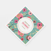 Serviette En Papier Papier moderne Floral Pattern Graduation Party (Coin)