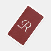 Serviette En Papier Papier Monogramme Bourgogne et blanc Serviette d'h (Coin)