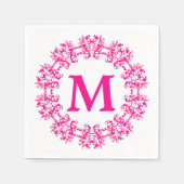 Serviette En Papier Papier Monogramme encadré en cercle (Devant)