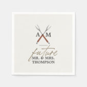 Serviette En Papier Papier monogramme fiançailles barbecue (Devant)