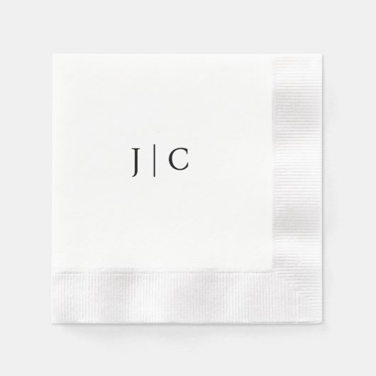 Serviette En Papier Papier Monogramme moderne Napkin | PERSONNALISABLE (Devant)