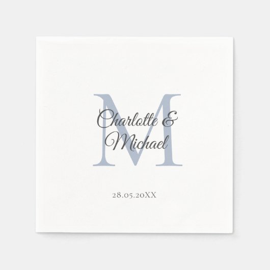 Serviette En Papier Papier monogramme Napkin (Devant)