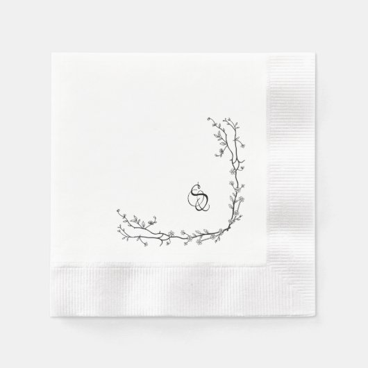 Serviette En Papier Papier monogramme Napkin (Devant)