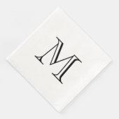Serviette En Papier Papier Monogramme noir simple Naples (Coin)