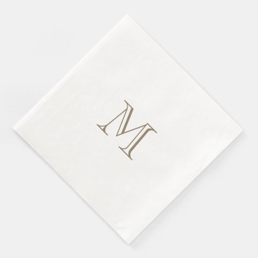 Serviette En Papier Papier Monogramme Or Simple Napkin (Coin)