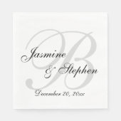 Serviette En Papier Papier Monogramme personnalisé noir et blanc class (Devant)