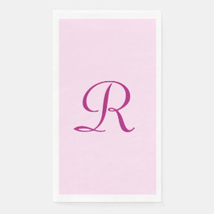 Serviette En Papier Papier Monogramme rose et rose foncé serviette d'h