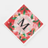 Serviette En Papier Papier monogramme Roses Rouges (Coin)