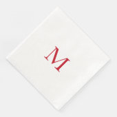 Serviette En Papier Papier Monogramme rouge simple Napkin (Coin)