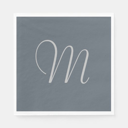Serviette En Papier Papier Monogramme Simple Et Chic Personnalisé Napk (Devant)