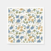Serviette En Papier Papier Moody Blue Floral Party (Devant)