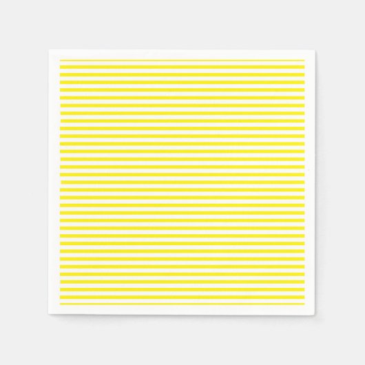 Serviette En Papier Papier motif à rayures blanches jaunes (Devant)