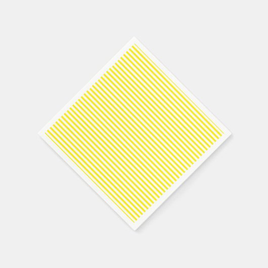 Serviette En Papier Papier motif à rayures blanches jaunes (Coin)
