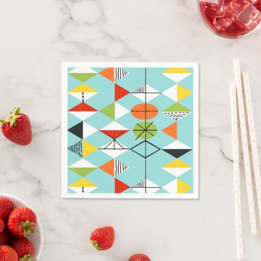 Serviette En Papier Papier Motif Arlequin Retro (En situation)