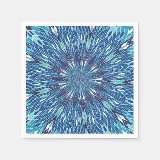 Serviette En Papier Papier Motif bleu cool (Devant)