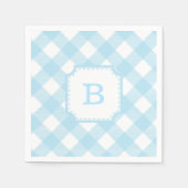 Serviette En Papier Papier Motif bleu En vichy À damiers (Devant)