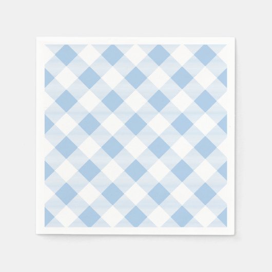 Serviette En Papier Papier Motif bleu En vichy À damiers (Devant)
