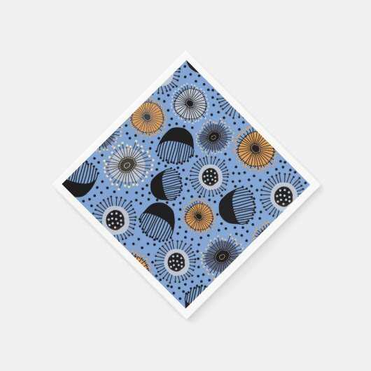 Serviette En Papier Papier Motif bleu moderne Napkin (Coin)