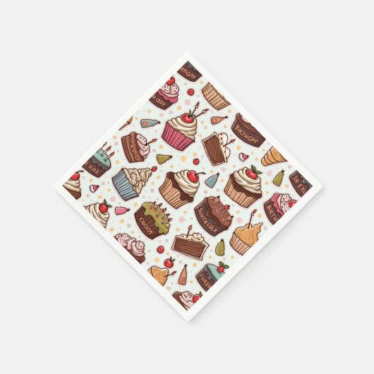 Serviette En Papier Papier Motif de gâteau Napkin (Coin)