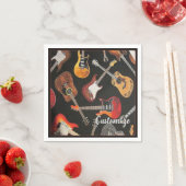 Serviette En Papier Papier Motif de guitare (En situation)