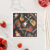 Serviette En Papier Papier Motif de guitare (En situation)