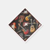 Serviette En Papier Papier Motif de guitare (Coin)