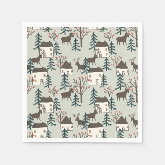 Serviette En Papier Papier motif de Noël (Devant)