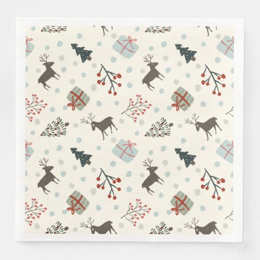 Serviette En Papier Papier motif de Noël (Devant)