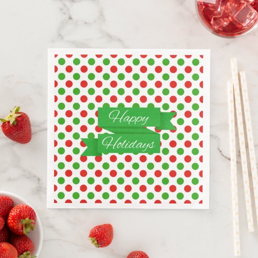 Serviette En Papier Papier Motif de Noël grand Polka (En situation)