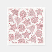 Serviette En Papier Papier Motif de Noël rouge et blanc (Devant)