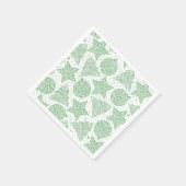 Serviette En Papier Papier Motif de Noël vert et blanc (Coin)