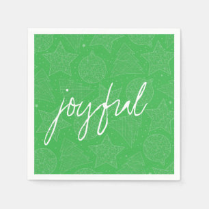 Serviette En Papier Papier Motif de Noël vert et blanc