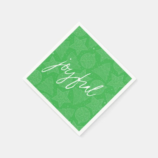 Serviette En Papier Papier Motif de Noël vert et blanc (Coin)