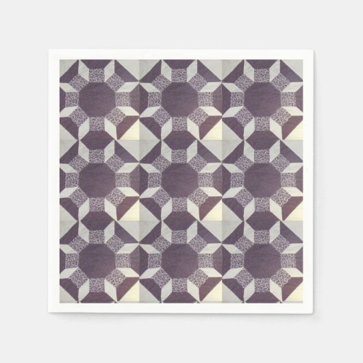 Serviette En Papier Papier - Motif de surface composée violette (Devant)