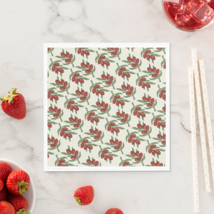 Serviette En Papier Papier Motif en Olive Rouge
