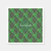 Serviette En Papier Papier Motif en treillis vert Succulents (Devant)