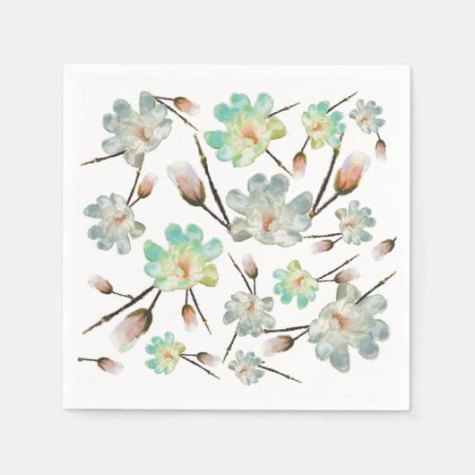 Serviette En Papier Papier Motif Magnolia Napkin (Devant)