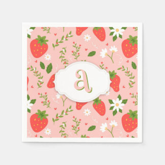 Serviette En Papier Papier Motif mou à fraise Napkin