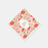 Serviette En Papier Papier Motif mou à fraise Napkin (Coin)
