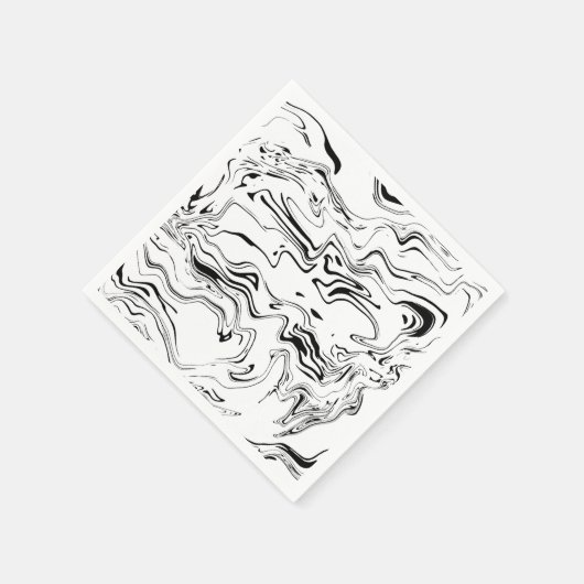 Serviette En Papier Papier Motif noir et blanc (Coin)