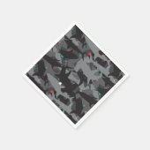 Serviette En Papier Papier Motif noir et camouflage Turquoise requin (Coin)