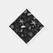 Serviette En Papier Papier Motif noir Sea Life Napkin (Coin)